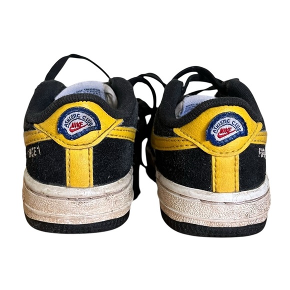 Nike Air Force 1 Athletic Club Baby Shoes Black Yellow White Size 6C Unisex - Picture 4 of 10